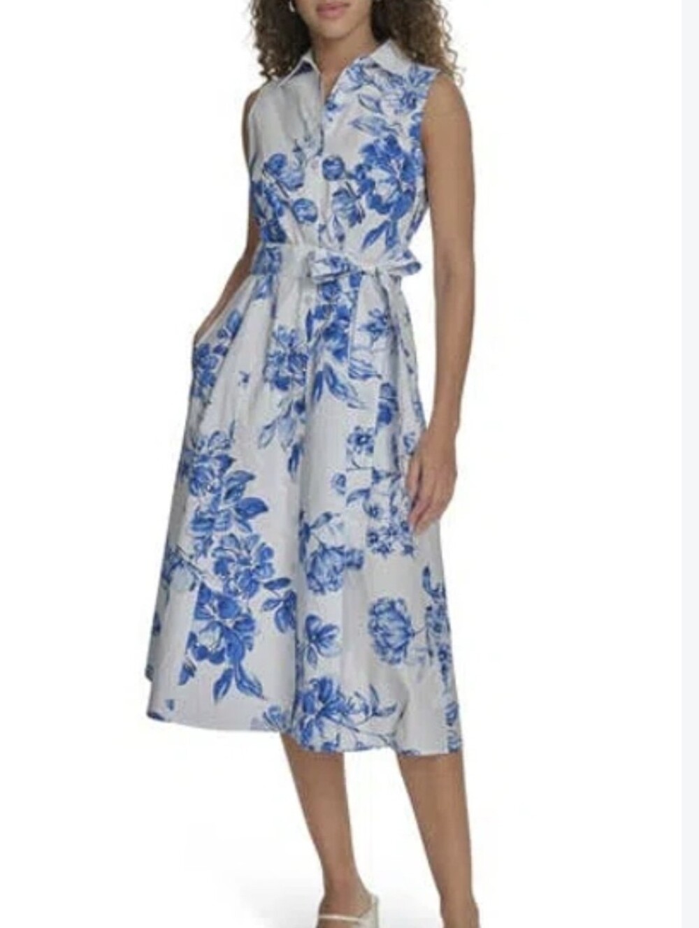 NWOT Calvin Klein Women's Floral Midi Sleeveless Dress Size 6